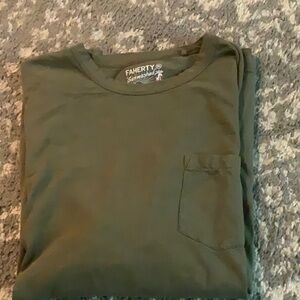 Faherty Mens Short Sleeve Sun Washed Pocket Tee shirt XL Washed Black